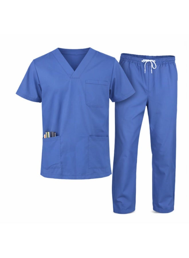 BharatHomes Active Men’s 5-Pocket New Gen Scrubsuite – V-Neck Flexible & Comfortable Medical Uniform Set with Easily Accessible Pockets for Doctors - Image 1